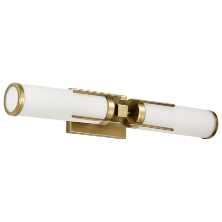 Nuvo Roselle - 2 Light Vanity - Natural Brass with White Glass 60/8042